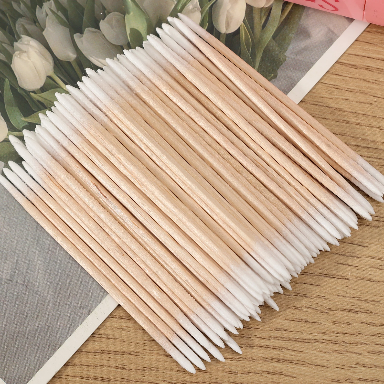 100/1000Pcs 일회용 뾰족한 면봉 다목적 미용 방진 더블/싱글 헤드 소프트 편안한 면봉