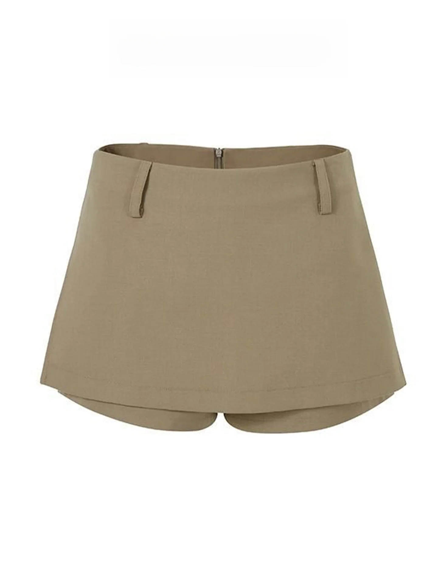 Khaki Color A-Line  Skirt Pants Women's Casual Style Summer New Short Shorts Hot Girl Two-Piece Short Skirt