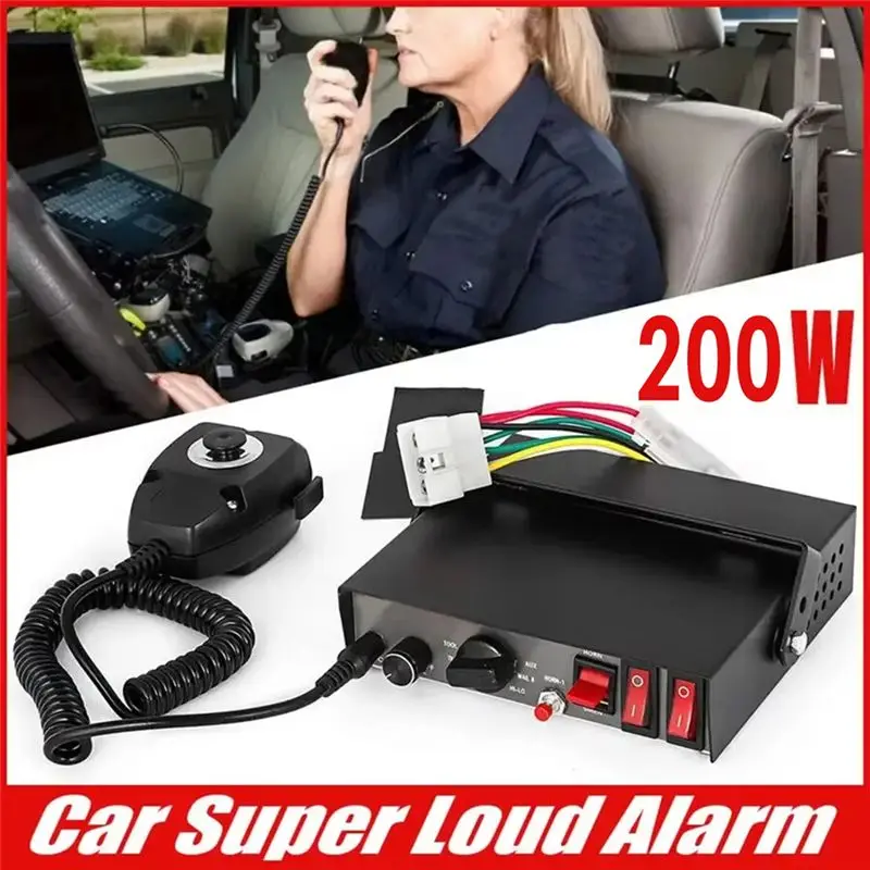 Best-Selling 200W 9 Sound Loud Warning Alarm Police Fire Siren Horn PA Speaker MIC System Microphone Fire Speaker Host