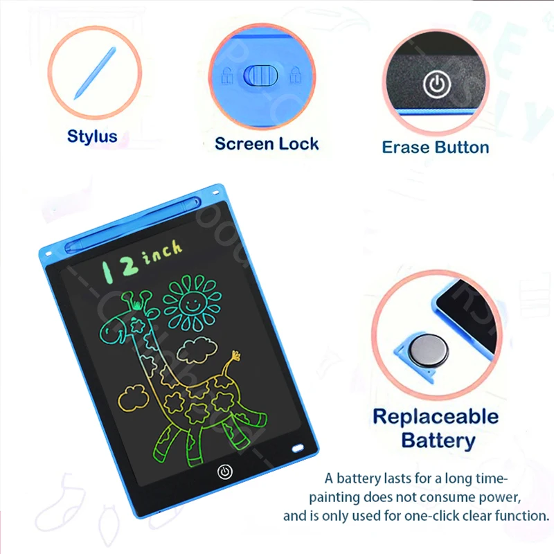 12-дюймовый планшет, электронный блокнот для рукописного ввода, доска для рисования, планшет для рисования, ЖК-экран, планшет для письма, цифровые графические игрушки для детей