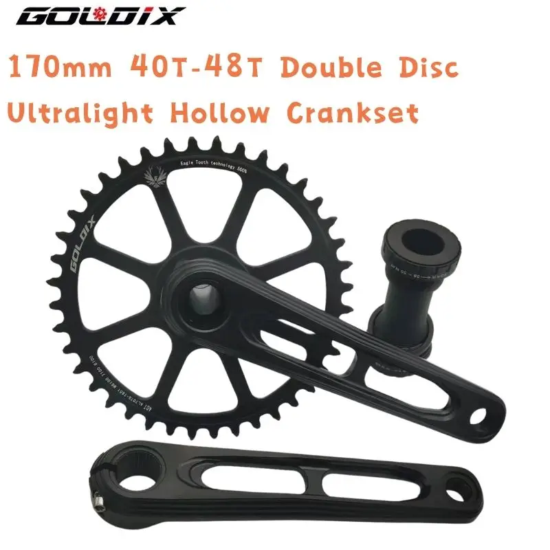 

GOLDIX 170 мм коленчатый шоссейный велосипед для GXP Chainring 40T-48T Алюминиевый сплав двойной диск Сверхлегкий велосипедный кривошипный Комплект полые велосипедные детали