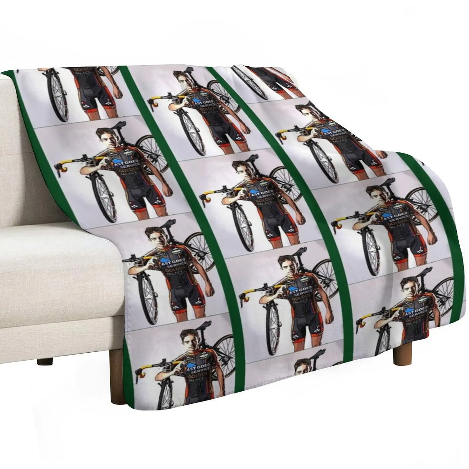 Wout van Aert Throw Blanket Plaid Luxury Thicken wednesday Tourist Soft Plush Plaid Summer Beddings Blankets