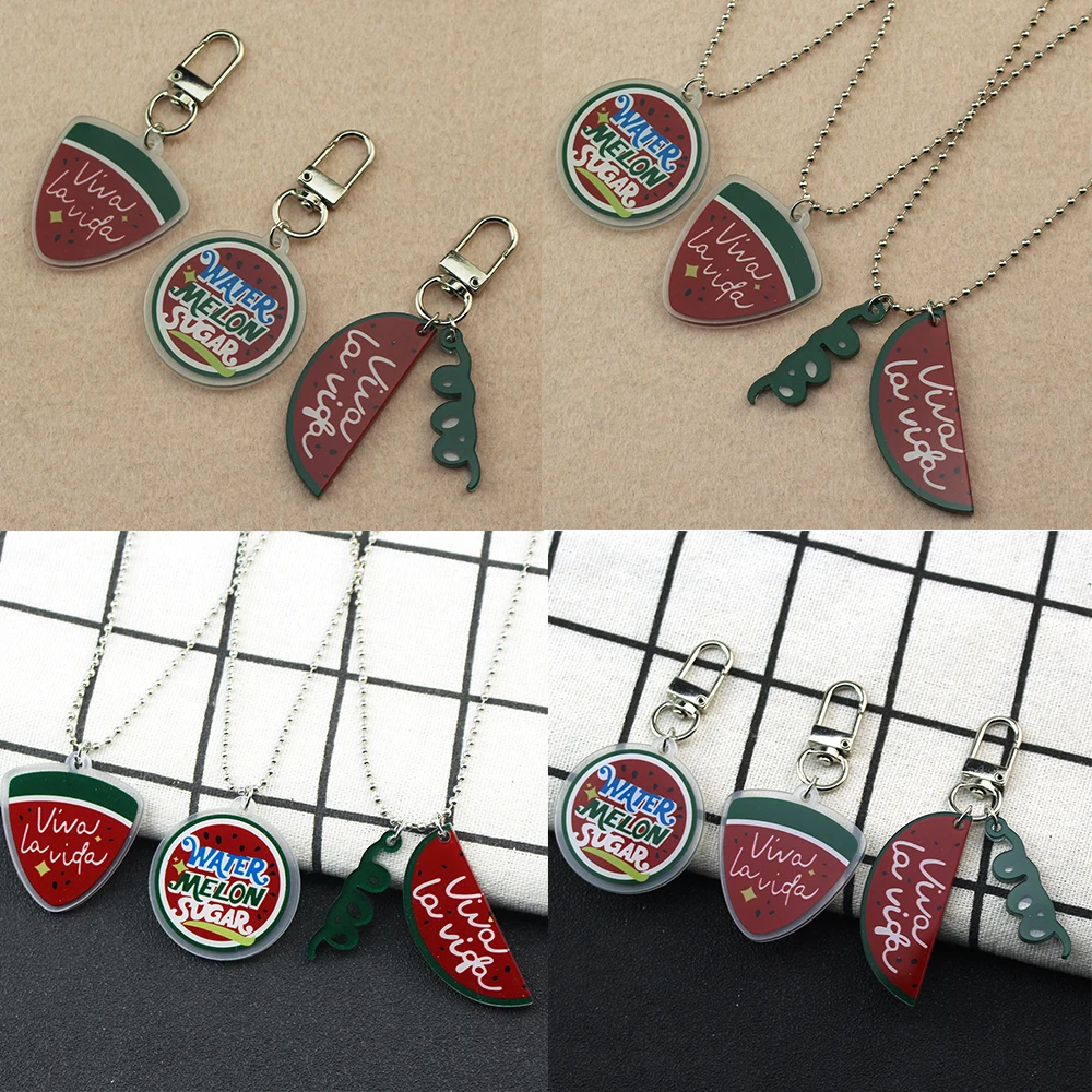 2/3pcs/set TV Series Shining Watermelon 반짝이는 워터멜론 Ha Eun-gyeol Cosplay Viva La Vida Keychain Pendant Necklace Accessories Gifts