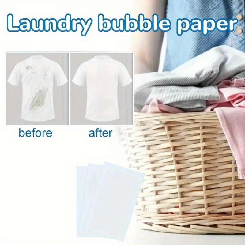 120pcs Portable Laundry Sheet Fruit Crystal Laundry Bubble Paper Cleaning Sheet Strong Decontamination Scent Lasting