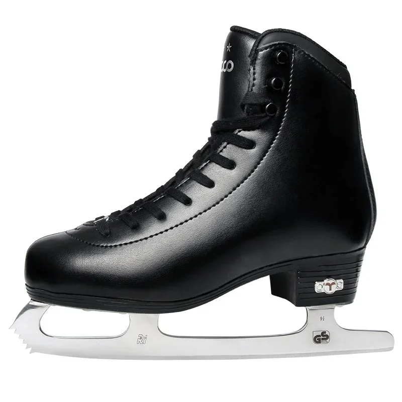 EU28-44 Genuine Leather Ice Figure Skate Shoes Professional Thermal Warm Thicken Ice Blade Skating Shoe for Kids Adult Beginner