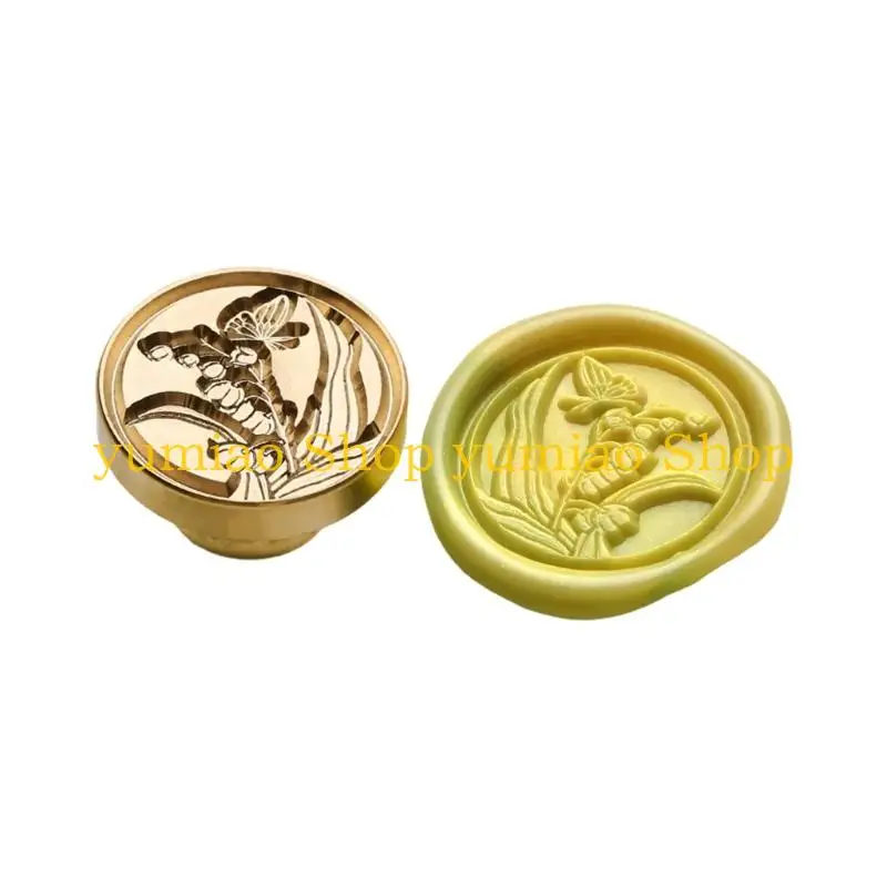 587B Antique Seal Stamp Flower Embossed Wax Seal Stamp for Seal Letter Envelope Card