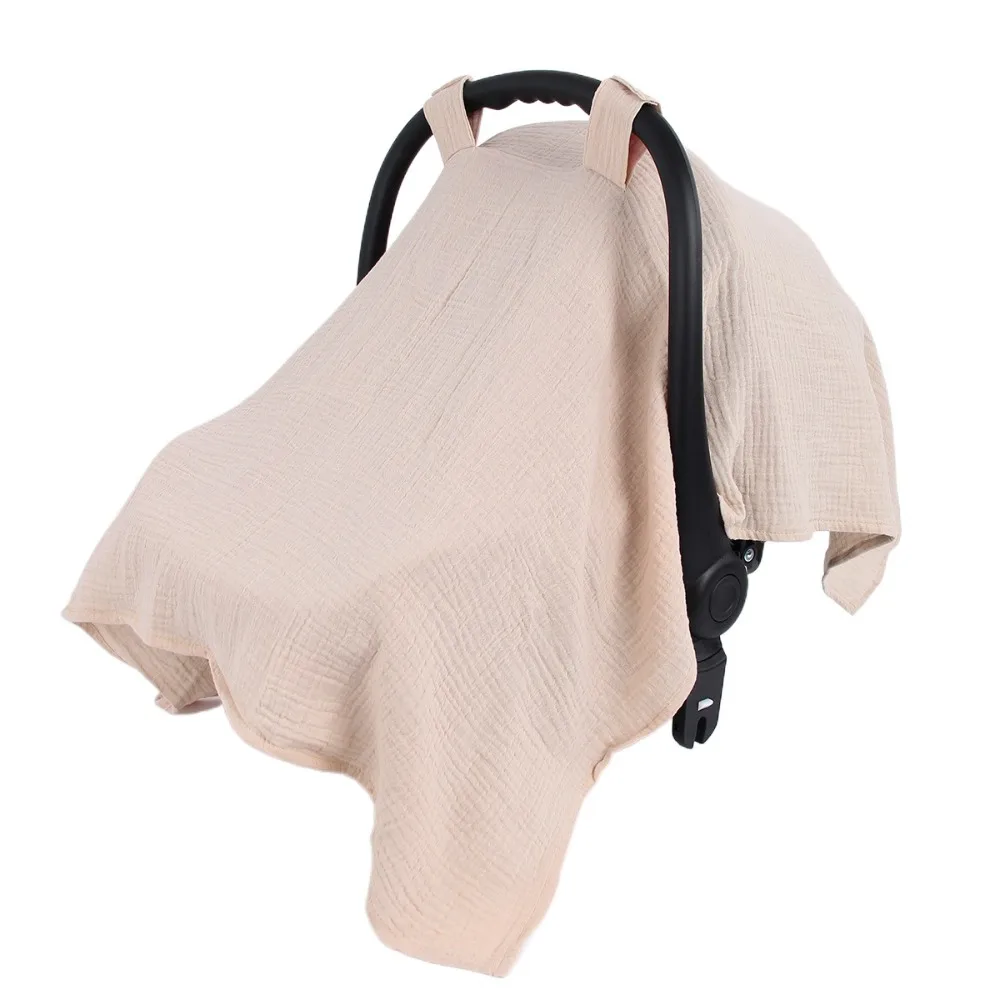 Breathable Cotton Stroller Cover Gauze Sunshade Baby Safety Seat Cover Pram Cover Carriage Full Cover Baby Basket Cover Car Seat