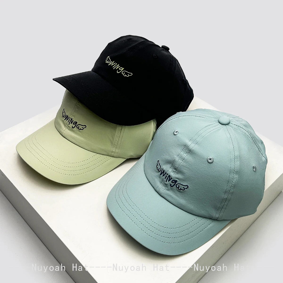 

New Men Women Cute Quick-dry Embroidered Wing Letters Baseball Hats Sunshade Elastic Versatile Simple Peaked Caps Fashion Casual