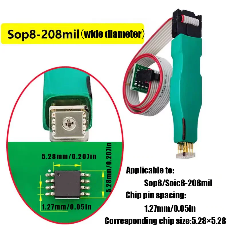 1 stks voor Sop8 Soic8 wsonvson chip download branden schrijven probe lente naald flash eeprom chip brander kabel