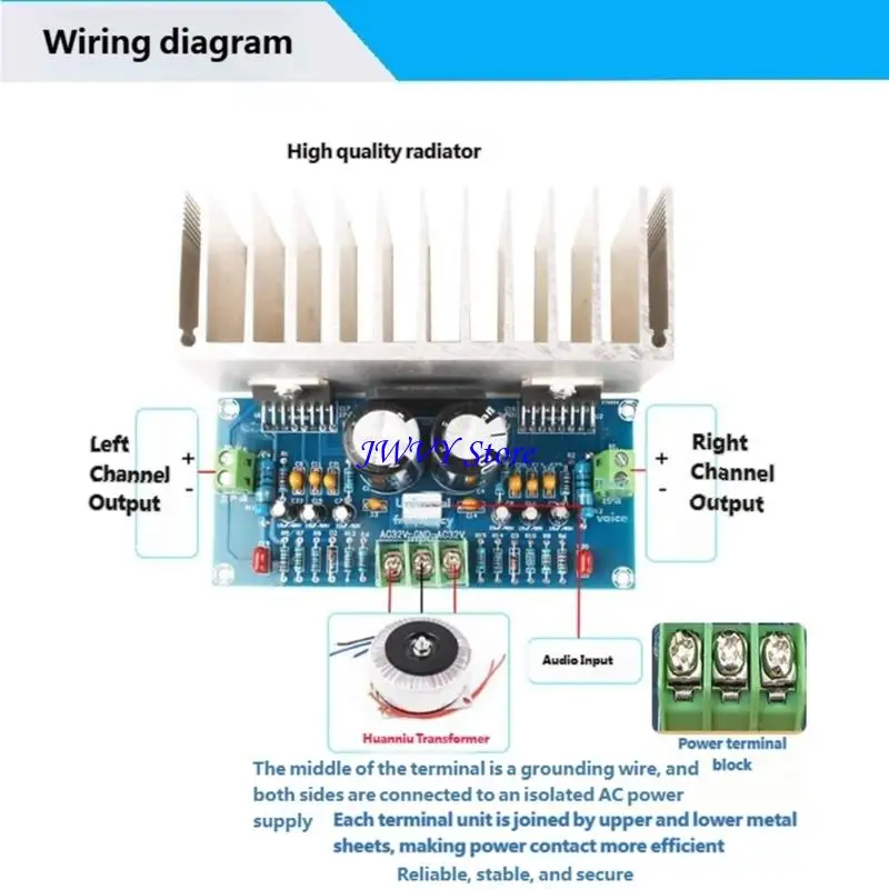 573A Hocheffiziente digitale Soundverstärkerplatine 100 W x 2 mit fortschrittlicher Kühltechnologie für professionelle – Detail 5