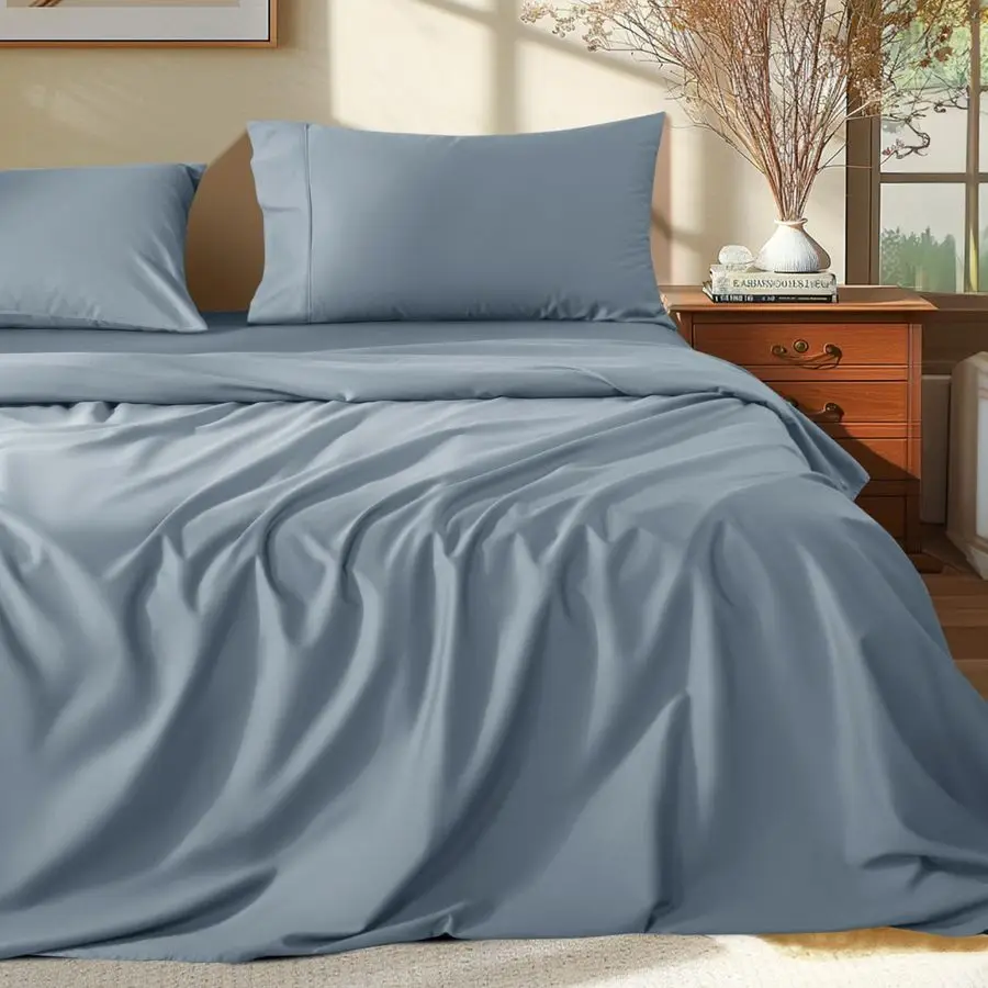 

100 Egyptian Cotton Queen Size Sheets Set 1000 Thread CountLuxury Cotton Bed SheetsBreathable amp Cooling Bedding and Pillow Cas