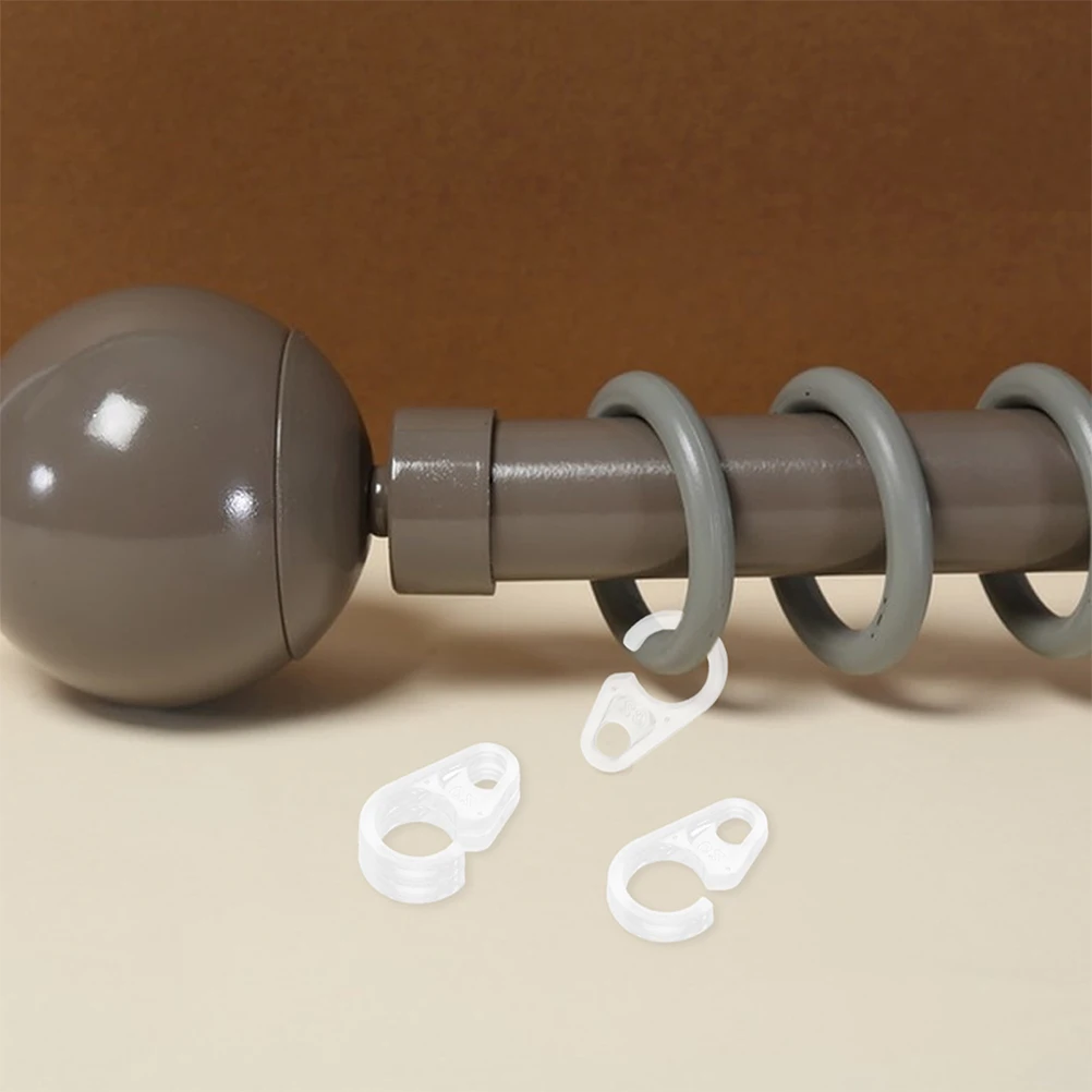 

30Pcs Curtain Hooks Plastic for Wood Metal Rings Hanging Drapery Clips Clear Shower Curtain Rod Rings Small Home Decor