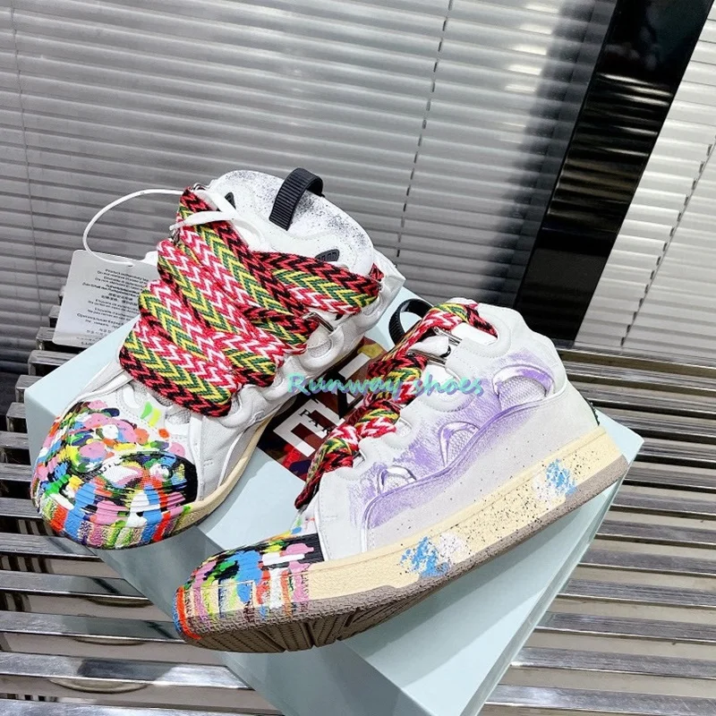 أحذية منصة الترفيه الأبيض أربطة الحذاء واسعة تزيين المرأة 43 ياردة المضادة للانزلاق أحذية تدريب الألمانية أحذية رجالية مسطحة #1