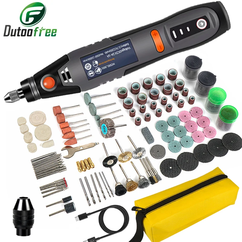 USB Mini Cordless Drill Pen Rechargeable Wireless Engraving Pen 3Speed Rotary Tool Dremel Electric Drill Grinding Accessories