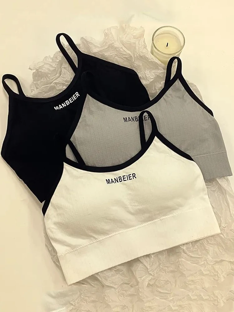 Comfortable Thin Cotton Vest for Teenage Girls No Steel Ring Development Period Anti-Light Walking Adjustable Pure Color Home...