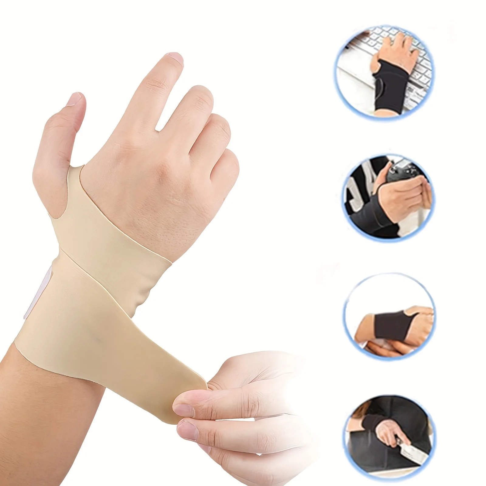 4pcs Ultra-Thin Elastic Wristbands, Versatile for Both Hands,
