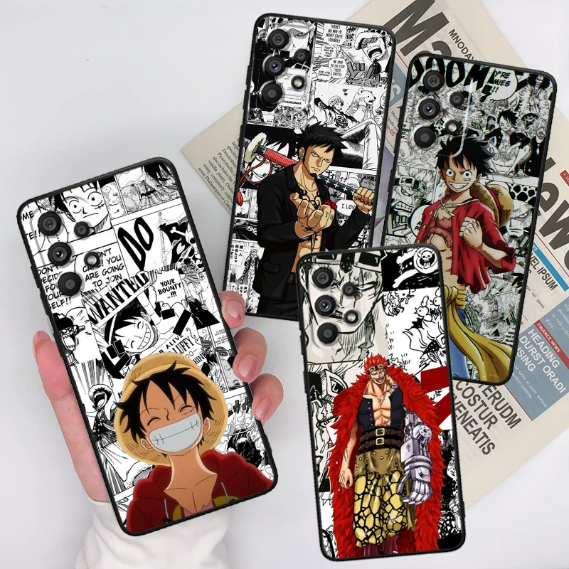 Anime O-One P-Pieces For Samsung Galaxy A73 A72 A55 A54 A53 A52S A34 A33 A32 A24 A23 A05S Black Phone Case