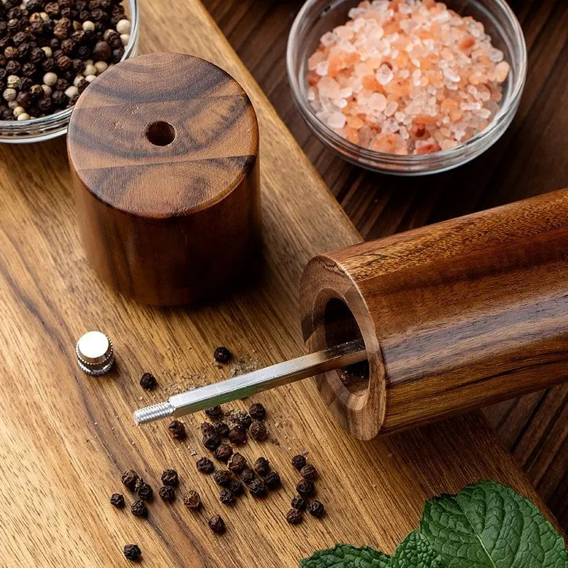 Salt and Pepper Grinder Set - Premium Set Includes Wooden Salt and Pepper Mill