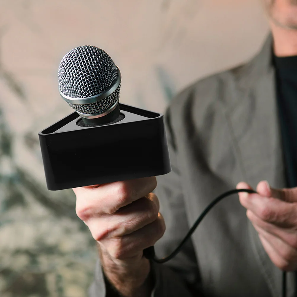 

3Pcs Microphone Flag Station for Interview and Recording Mic Flag with Professional Logo Design Compatible with Most Mics