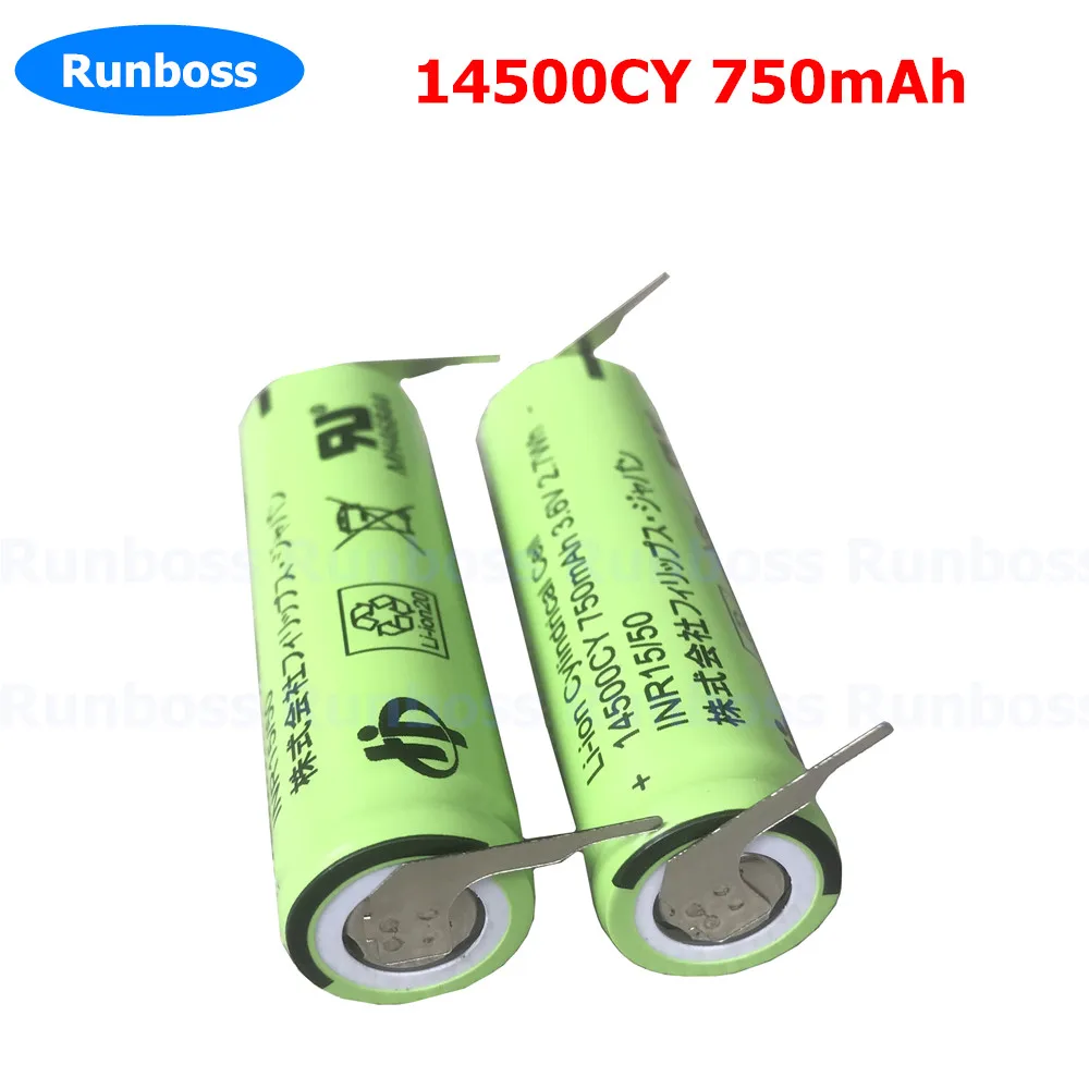 1-2Pcs 3.7V 750mAh 14500CY Li-ion Replacement Battery For Braun Oral-B Toothbrushes 3765, 3766, 3767, 3771, Genius X, 10000