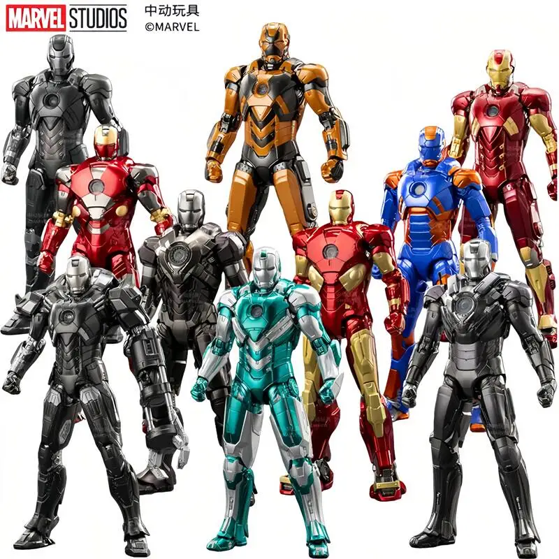 

ZD Toys The Avengers Iron Man 1/10 18CM Mark-19 Mark-27 Mark-28 Mark31 Mark32 Mark34 Action Figures Model collection Toys Gift