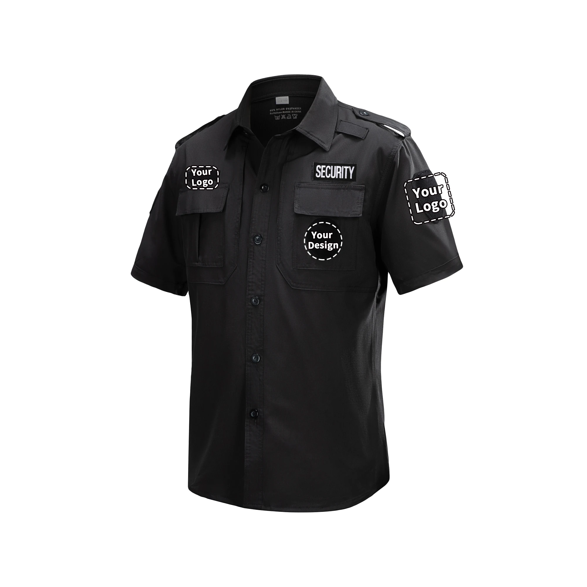 Ropa de guardia de seguridad uniforme de policía de secado rápido traje de trabajo azul negro conjunto de entrenamiento táctico para hombre