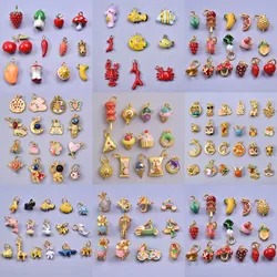 Assorted Cartoon Sea Animal Candy Cake Charms Jewelry Making DIY Mix Flower Fruit Vegetables Lucky Chilli Pepper Pendant Bulk