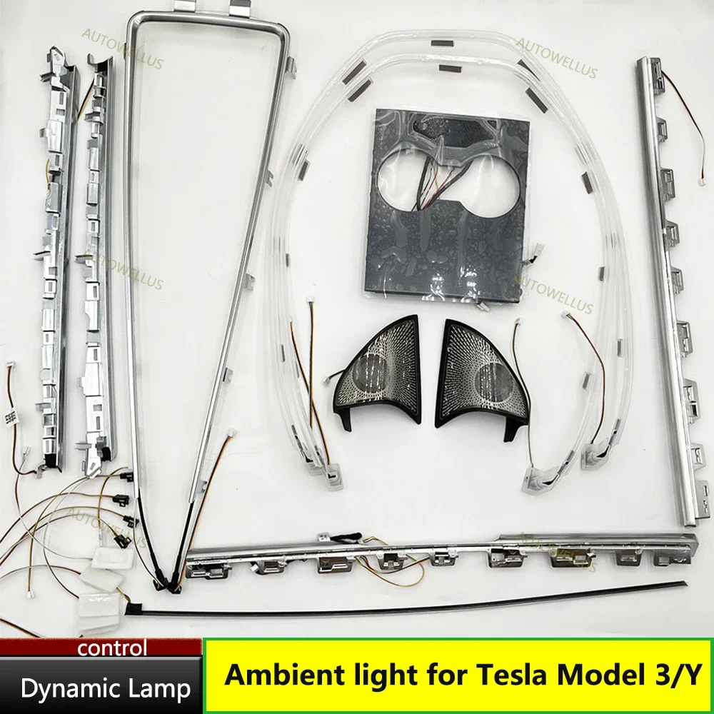 New 128 color modle Y 3 laser engraving Ambient light for Tesla Model 3/Ypanel light Interior atmosphere modification