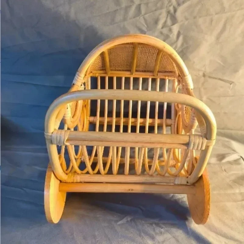 طفل ريترو سلة الروطان حاوية مستديرة كرسي الوليد التصوير الدعائم بيبي بوي فتاة الانتحال السرير خلفية اطلاق النار الملحقات #2