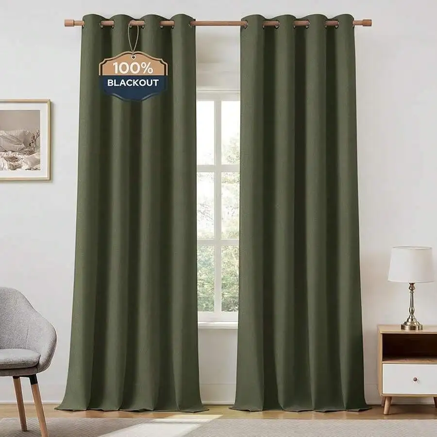 Mustard Yellow Blackout Curtains 84 Inch Grommet Top Thermal Insulated Drapes For Living Room Bedroom