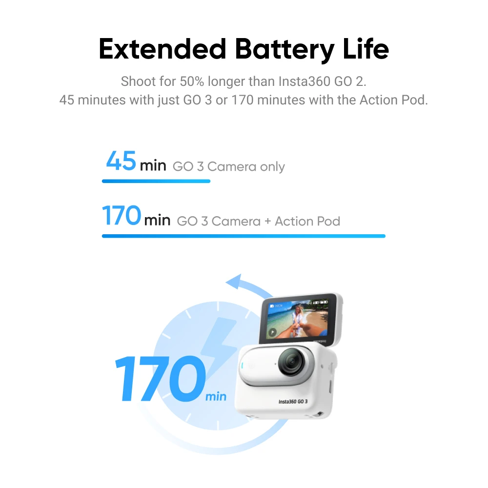Insta360 GO 3 – Small & Lightweight Action Camera, Portable and Versatile, POV, Mount Anywhere, Stabilization