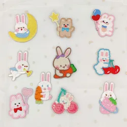 Cute Rabbit Embroidery Patches For Clothing Iron On Sticker Self-adhesive Repair Hole Patch DIY Applique Accesorios Para Ropa