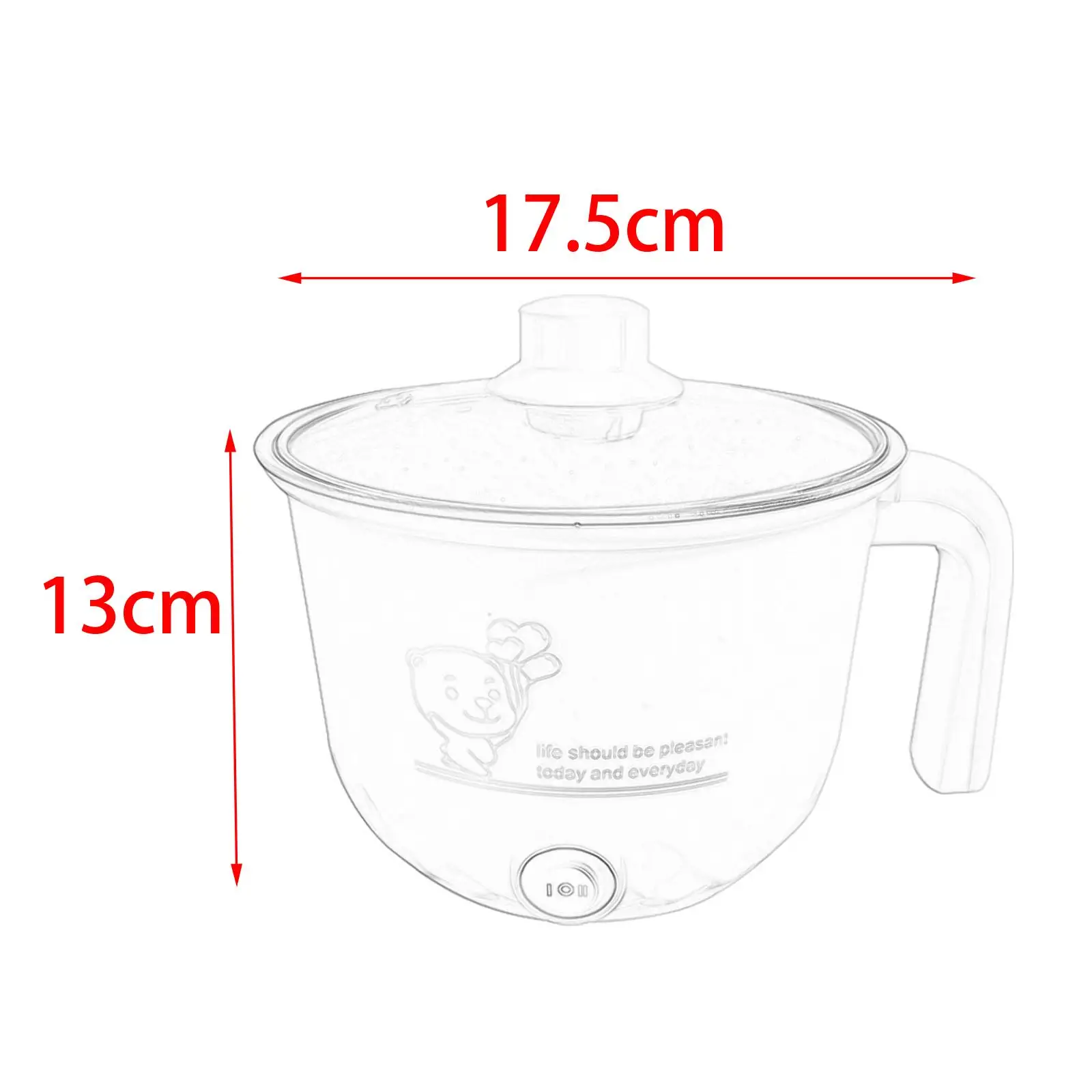 Electric Hot Pot Nonstick 1.8L Kitchen Cooking Appliances for Eggs Fry Ramen