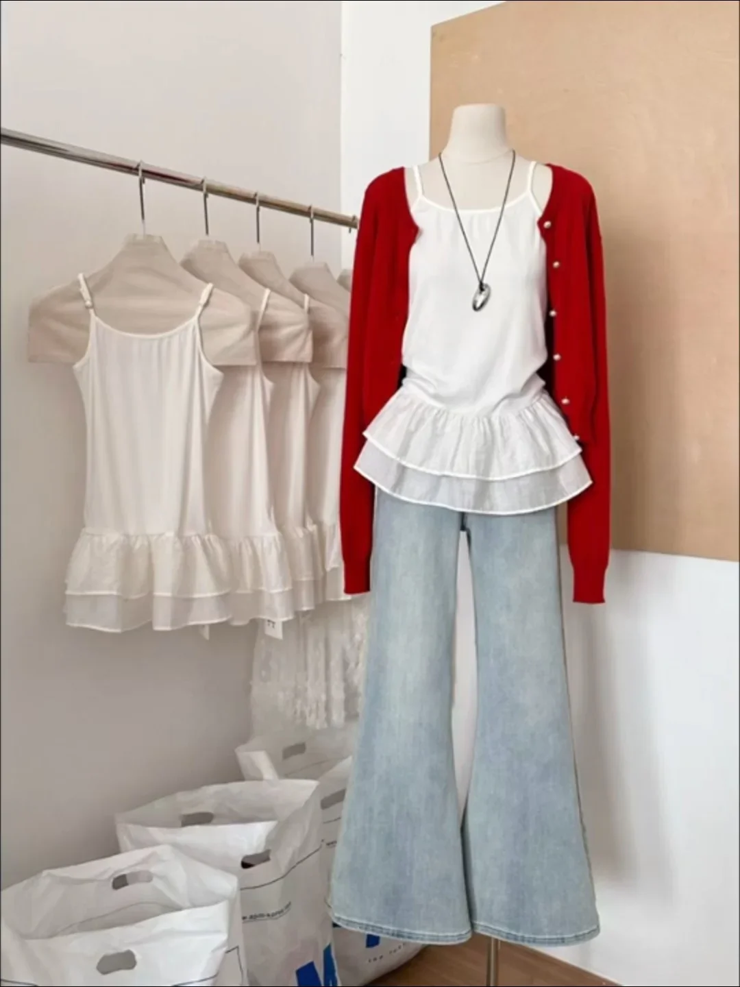 Sweet Ballet Sle Women's Vest Top with Ruffle Hem Double Layer Skirt Design Fashionable Commute Slim Fit Summer New Arrival image 2
