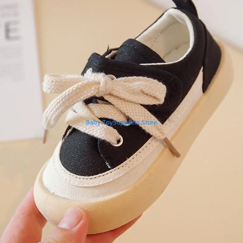 

R1WF Children Canvas Shoes Girls Boys Low Top Casual Shoes Spring Autumn Sneakers