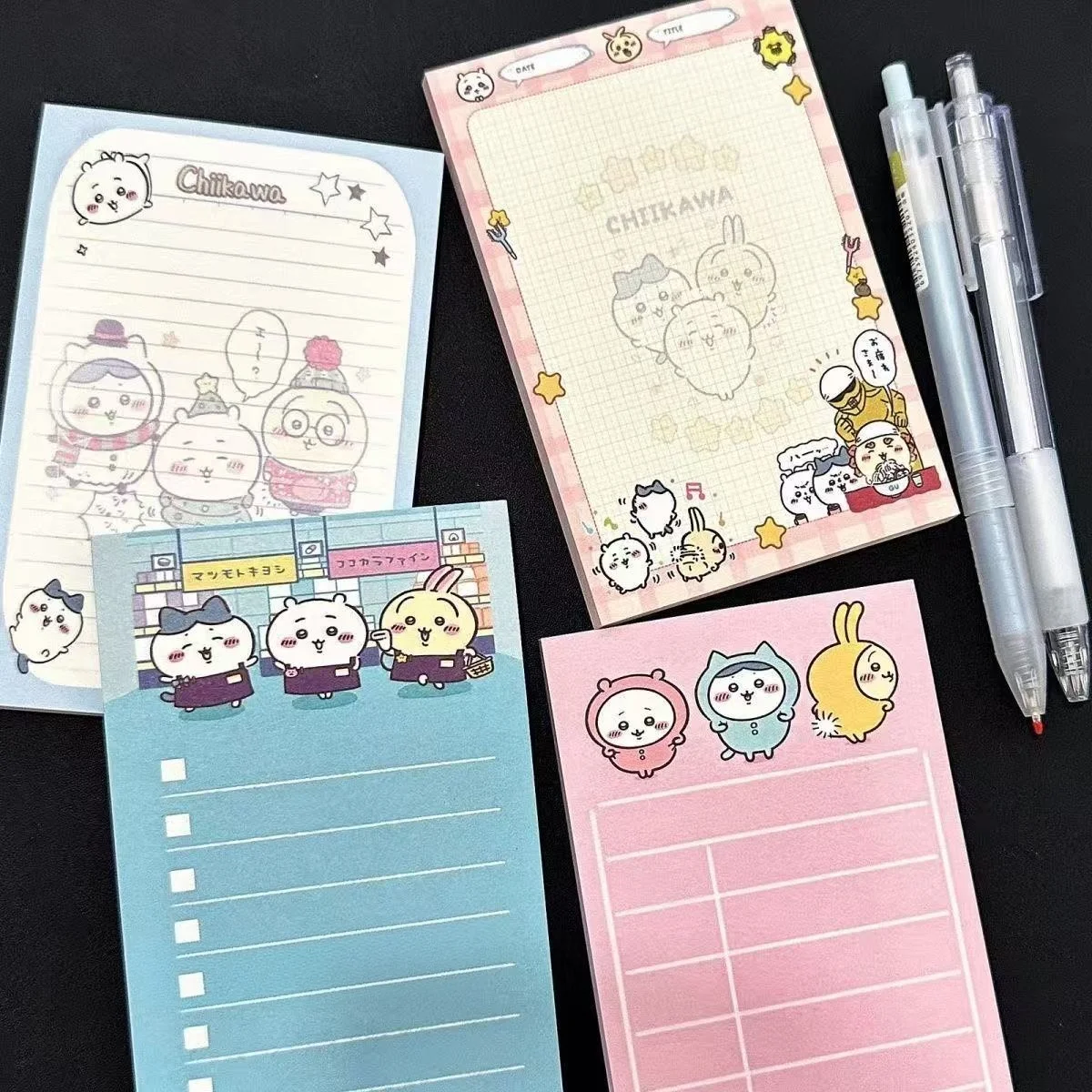 A7 Chiikawa Memo Paper Cute Non-sticky Note Pad Kawaii Stationery for Student Hand Account Daily Message Writing Gift