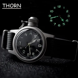 THORN 36MM NH35 Men Mechanical Watch 20ATM Waterproof  Vintage Military Automatic Watches Canvas Strap WristWatch Reloj Hombre