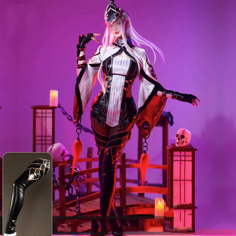 

Game Naraka Bladepoint Ji Yingying Cosplay Costumes Women Embroidery Sexy Dress With Cape Cloak Halloween Carnival Party Clothes