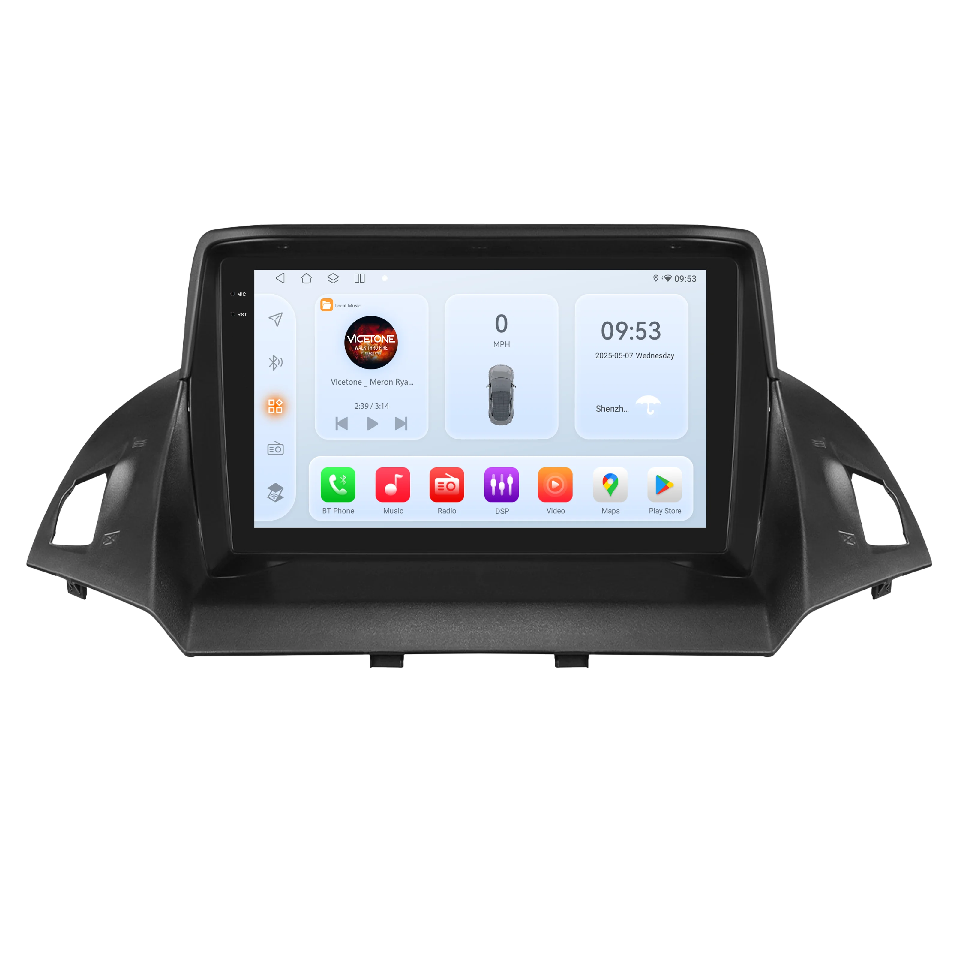 Hizpo 9-calowy Android do Forda C-MAX Kuga 2 Escape 3 2012-2019 Radio samochodowe z bezprzewodowym Carplay, nawigacją GPS, ekranem stereo, narzędziami wideo, dotykowym wyświetlaczem, Airplay,