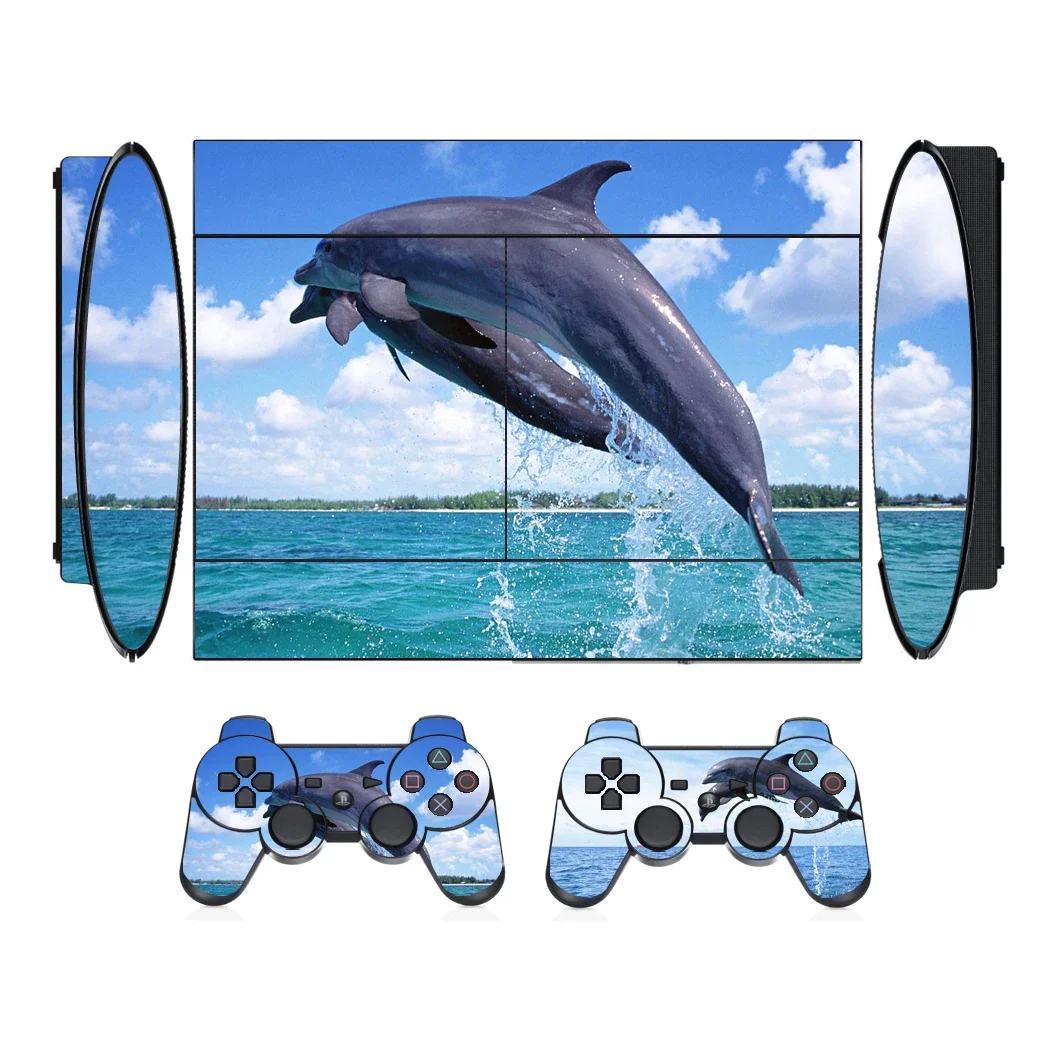 Wild Animals Vinyl Skin Sticker Protector for Sony PS3 Super Slim and 2 Controller Skins Stickers