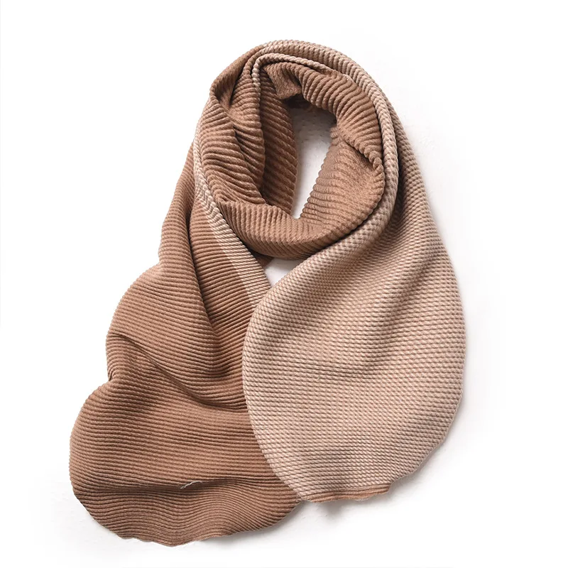 

2023 New Double Sided Wrinkled Monochrome Imitation Cashmere Scarf Popular Winter Women's Versatile Elegant Shawl Female Autumn