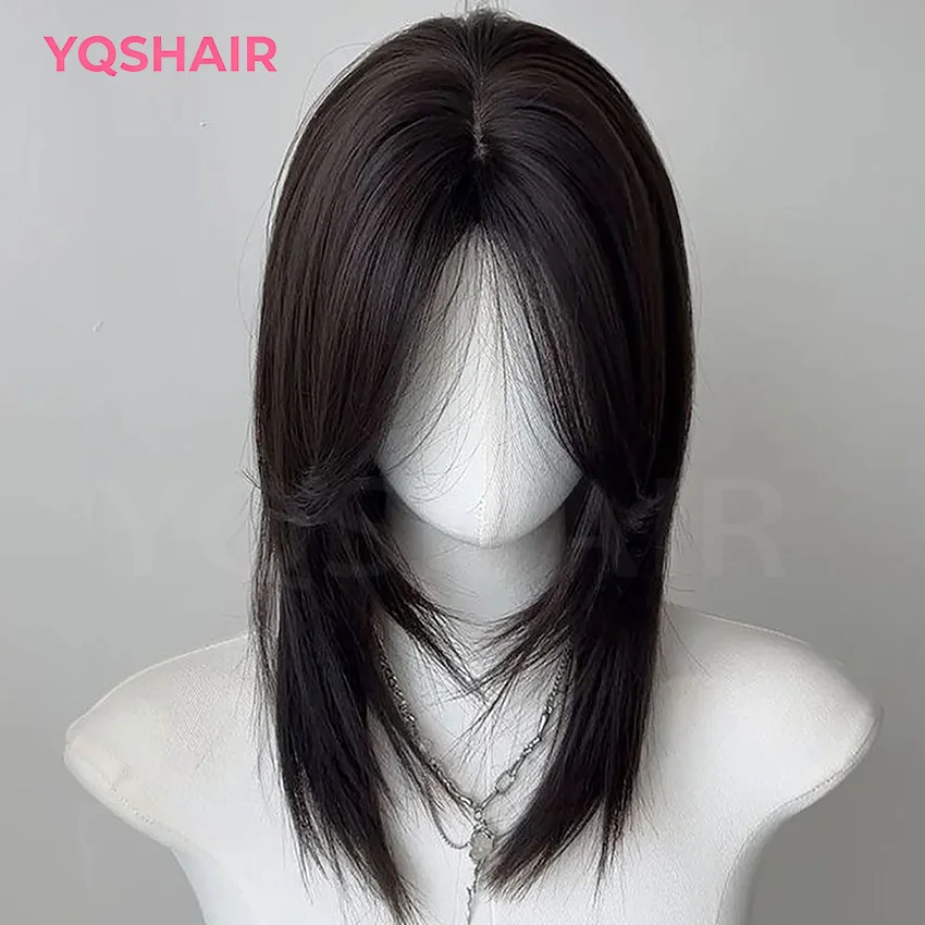 

Парик Silk Base Full Lace Base with Bangs Remy European Hair Glueless Wear Go Light Thin Soft 6x6'' Silk Top Предварительно выщипанные для женщин