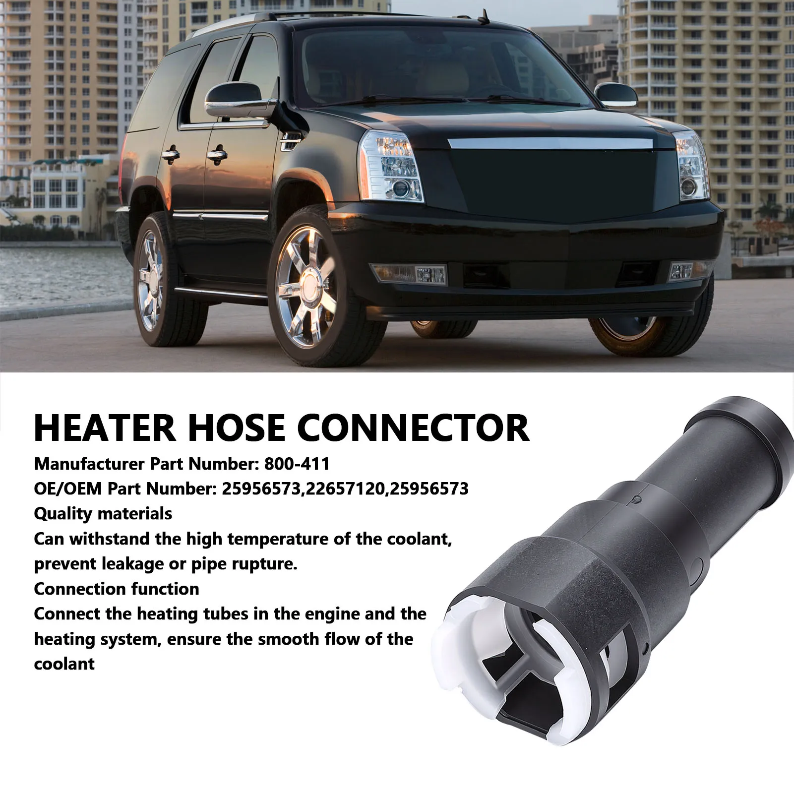 

Heater Hose Connector 800-411 Replacement for Chevy Cavalier Malibu Tahoe Silverado 1500 2500HD 3500