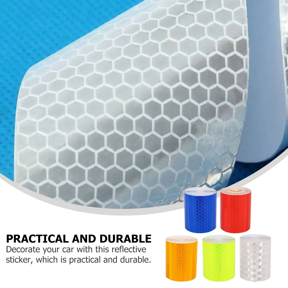 Reflective Stickers 5 Rolls Car Strip Tape Warning Reflection Bike Auto Practical No Residue Security