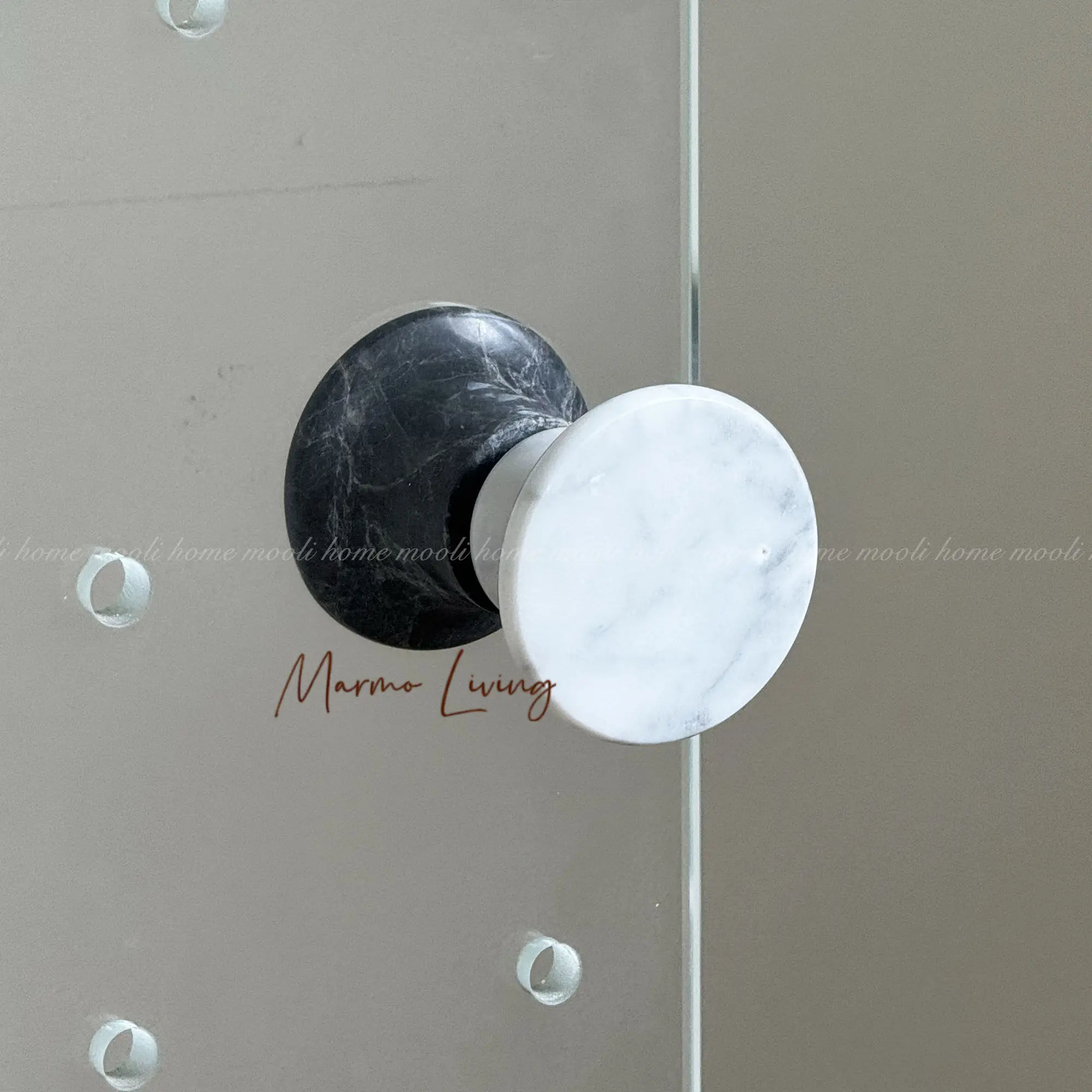 

Decorative High End Glass Door Handle Marble Towel Hook Designer Artistic Travertine Pull Home Decoration