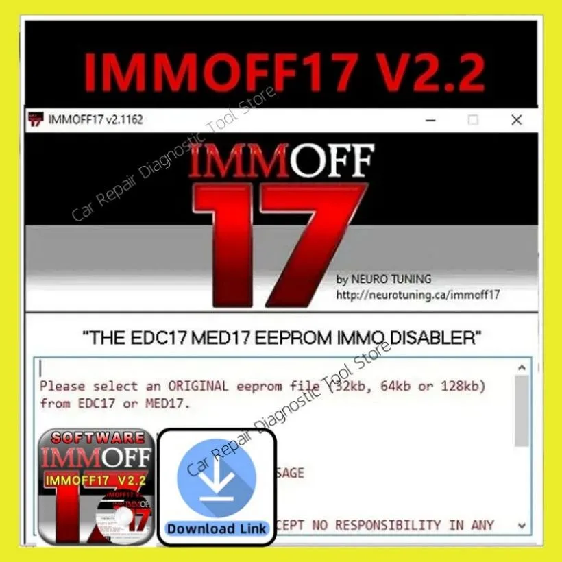 Newest CAR IMMO OFF Tools IMMOFF17 V2.2 Software EDC17 Immo Off Ecu Program NEUROTUNING Immoff17 + free keygen+ video