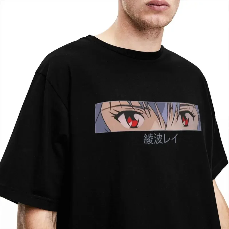 Y2K Men\'S Rei Ayanami Eyes Anime Manga T-Shirts E-Evangelions Cotton Tees Vintage Short Sleeve T Shirt O Neck Tshirt New Arrival