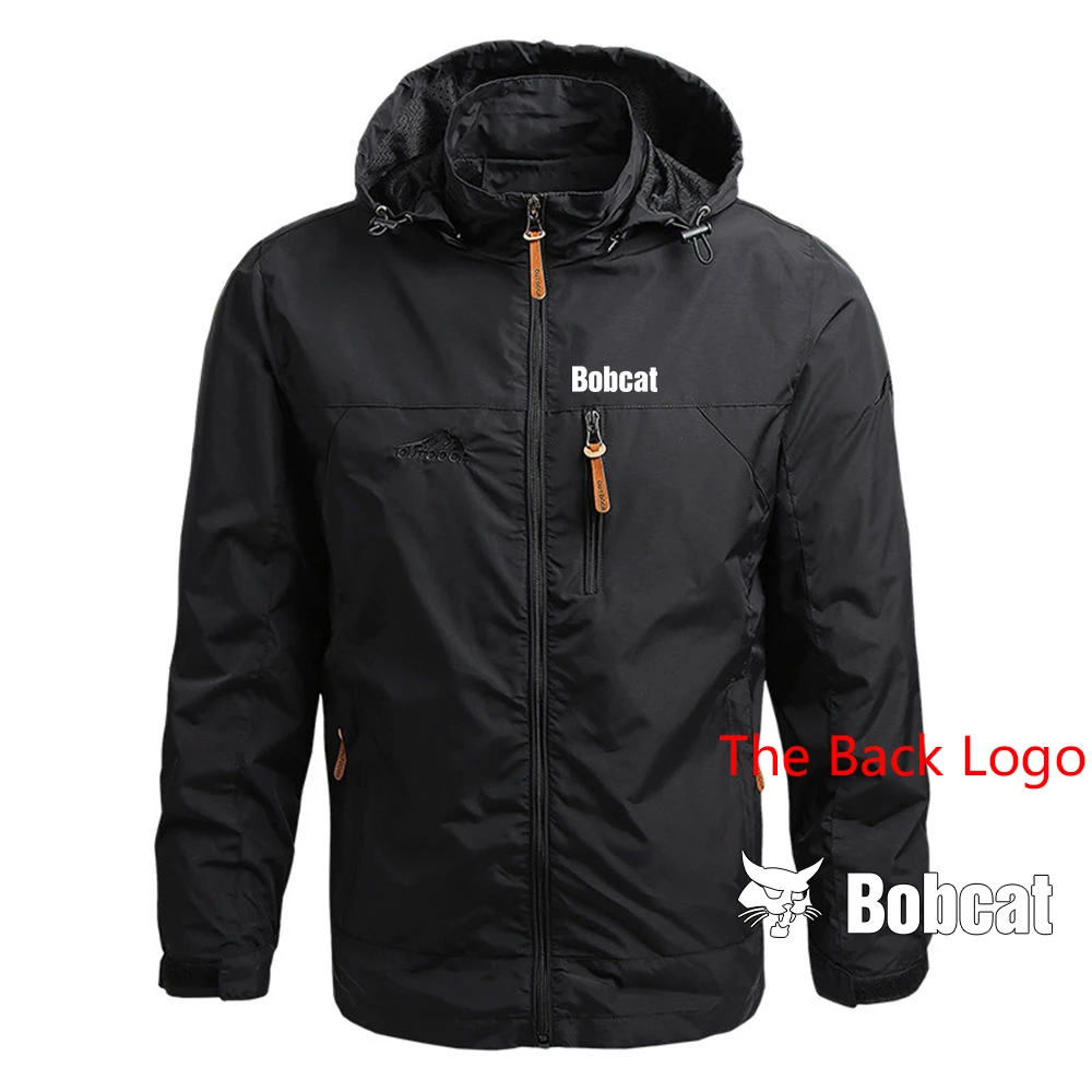 2024 Bobcat Heavy Equipment New Men Printing Hot Sale Autumn Simple Hot Sale Four Color Trench Comfortable Casual Coat Top