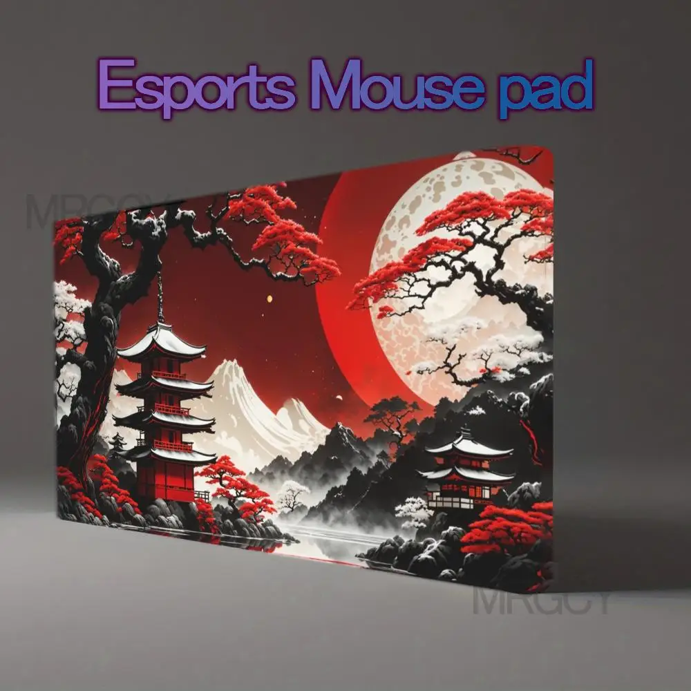 

Japanese Cherry Blossom White Gaming Mouse Pad XXL Extended Large Mouse Mat Desk Pad Stitched Edges Mousepad Long Nonslip Rubber