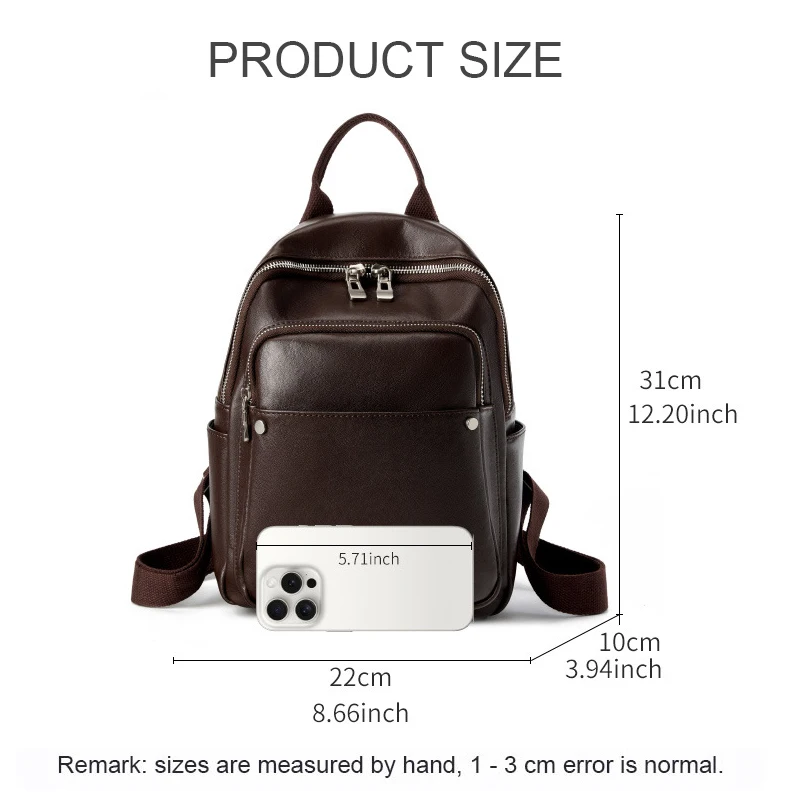 حقيبة ظهر نسائية صيفية ذات سعة كبيرة حقيبة كتف للسيدات من الجلد المدبوغ بالخضراوات للسفر للفتيات جديدة 2025 #2